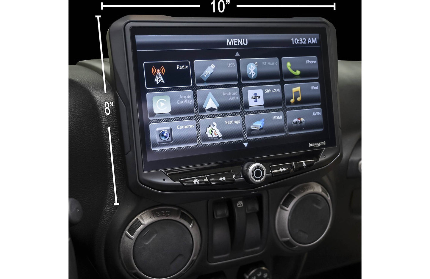 Stinger RB10JK11K Jeep Package HEIGH10 digital multimedia receiver with floating 10" screen for select 2011-18 Jeep Wrangler JK models (does not play discs)