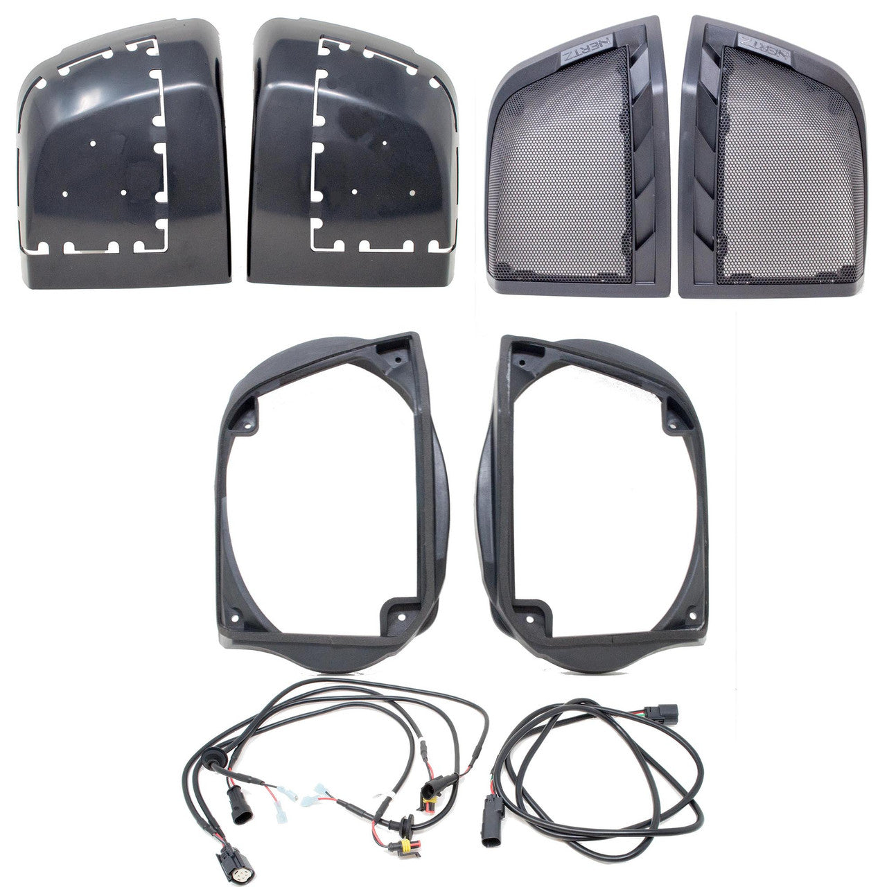 Hertz HSP3-14: For 2014 - 2023 Street Glide & Road Glide: High Performance Plug and Play 4 Speaker Kit with Saddlebag 6x9 with Grill Cut-In Kit