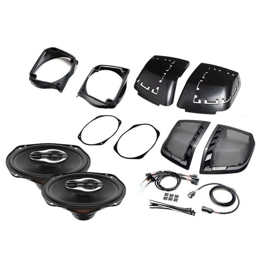 Hertz HD14H 6x9: For 2014 - 2023 Saddle Bag Lid Kit with Speaker Harness and SX690 NEO.1 3- Way Speakers