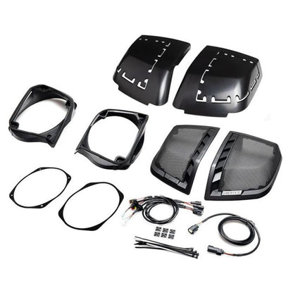 Hertz HD14H 6x9: For 2014 - 2023 Saddle Bag Lid Kit with Speaker Harness and SX690 NEO.1 3- Way Speakers