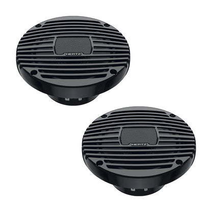 Hertz HEX 6.5 M-TC - 6.5" 4-Ohm Coaxial Marine Speakers, Black Grilles, Pair