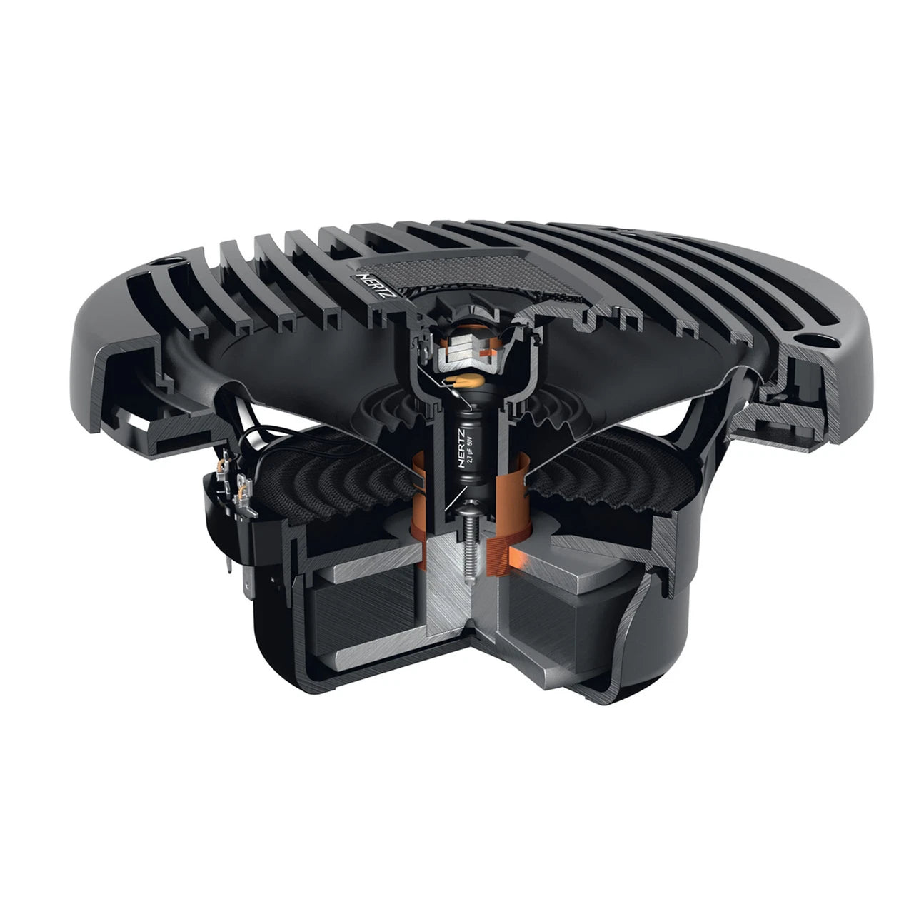 Hertz HEX 6.5 M-TC - 6.5" 4-Ohm Coaxial Marine Speakers, Black Grilles, Pair