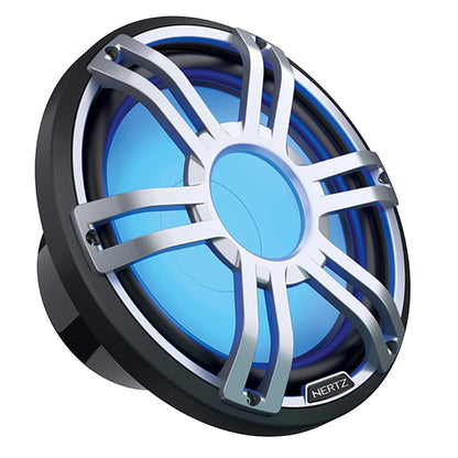 Hertz HMS 10 S4-LD-G.1 - 10" 4-Ohm Marine Subwoofer with RGB LEDs, Gray Sport Grille