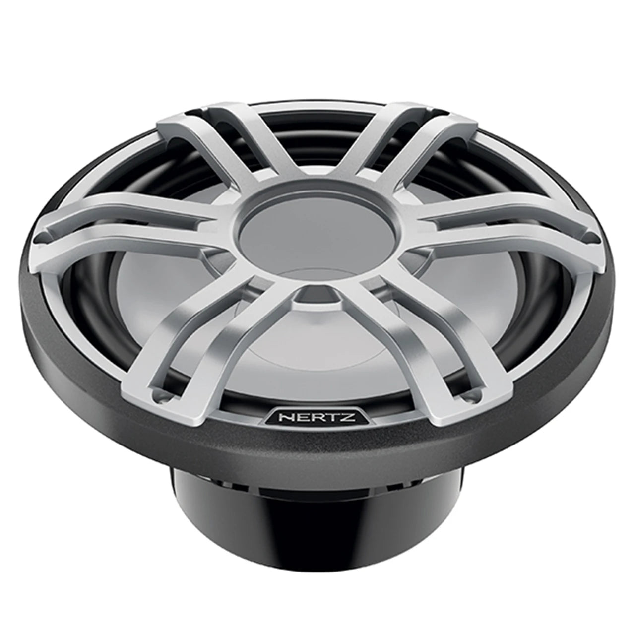 Hertz HMS 10 S4-LD-G.1 - 10" 4-Ohm Marine Subwoofer with RGB LEDs, Gray Sport Grille