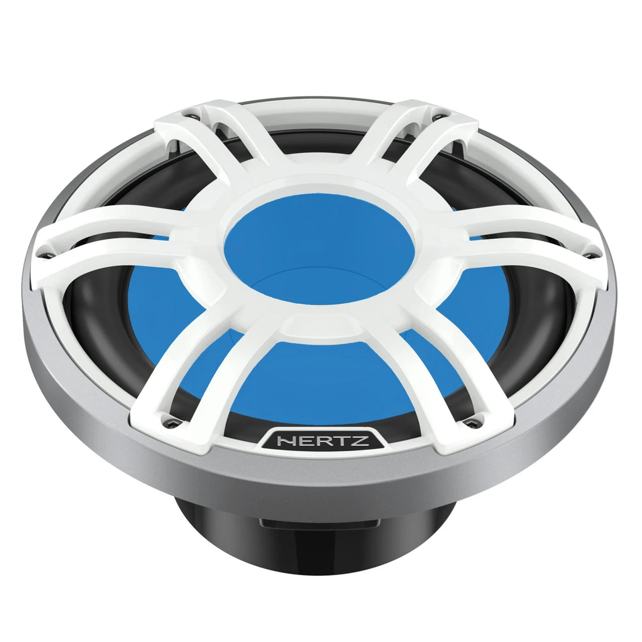 Hertz HMS 10 S2-LD-SW.1 - 10" 2-Ohm Marine Subwoofer with RGB LEDs, White Sport Grille
