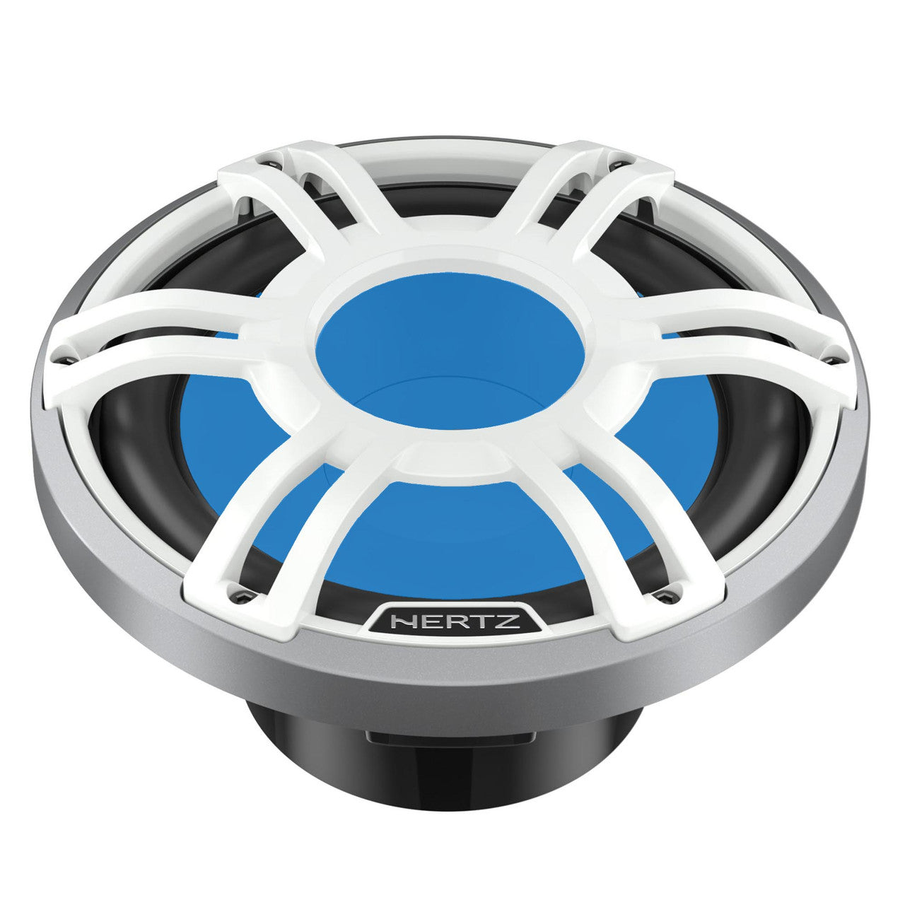 Hertz HMS 10 S4-LD-SW.1 - 10" 4-Ohm Marine Subwoofer with RGB LEDs, White Sport Grille