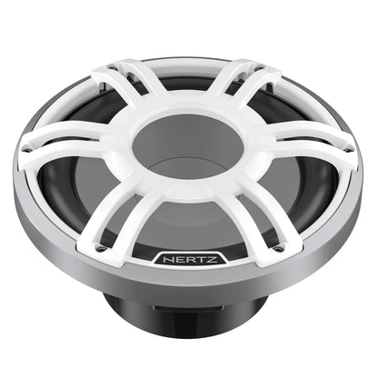 Hertz HMS 10 S4-LD-SW.1 - 10" 4-Ohm Marine Subwoofer with RGB LEDs, White Sport Grille