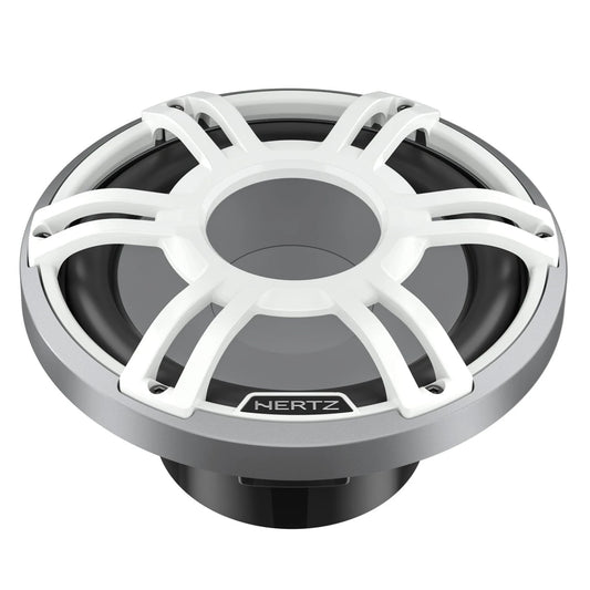 Hertz HMS 10 S4-LD-SW.1 - 10" 4-Ohm Marine Subwoofer with RGB LEDs, White Sport Grille
