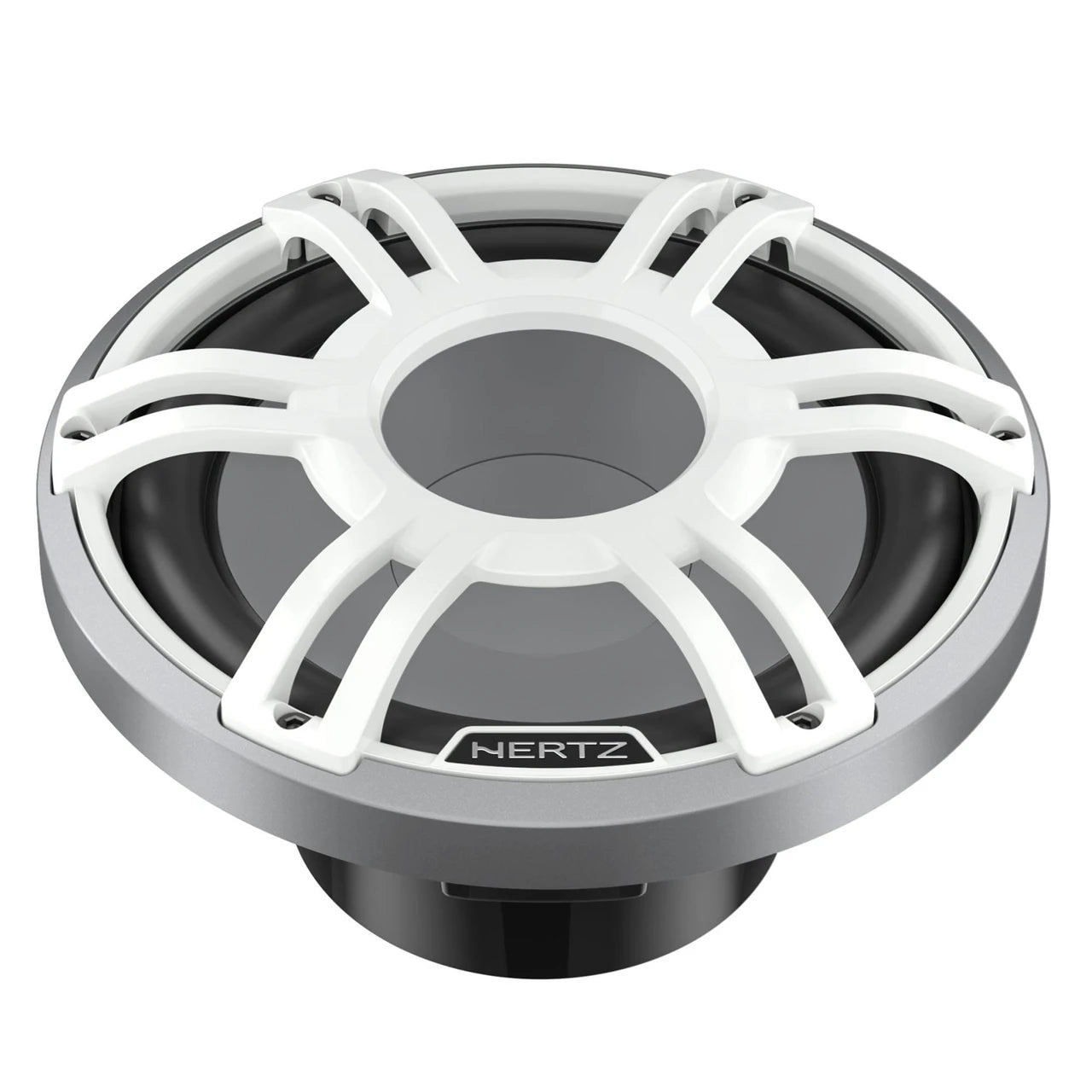 Hertz HMS 10 S4-LD-SW.1 - 10" 4-Ohm Marine Subwoofer with RGB LEDs, White Sport Grille