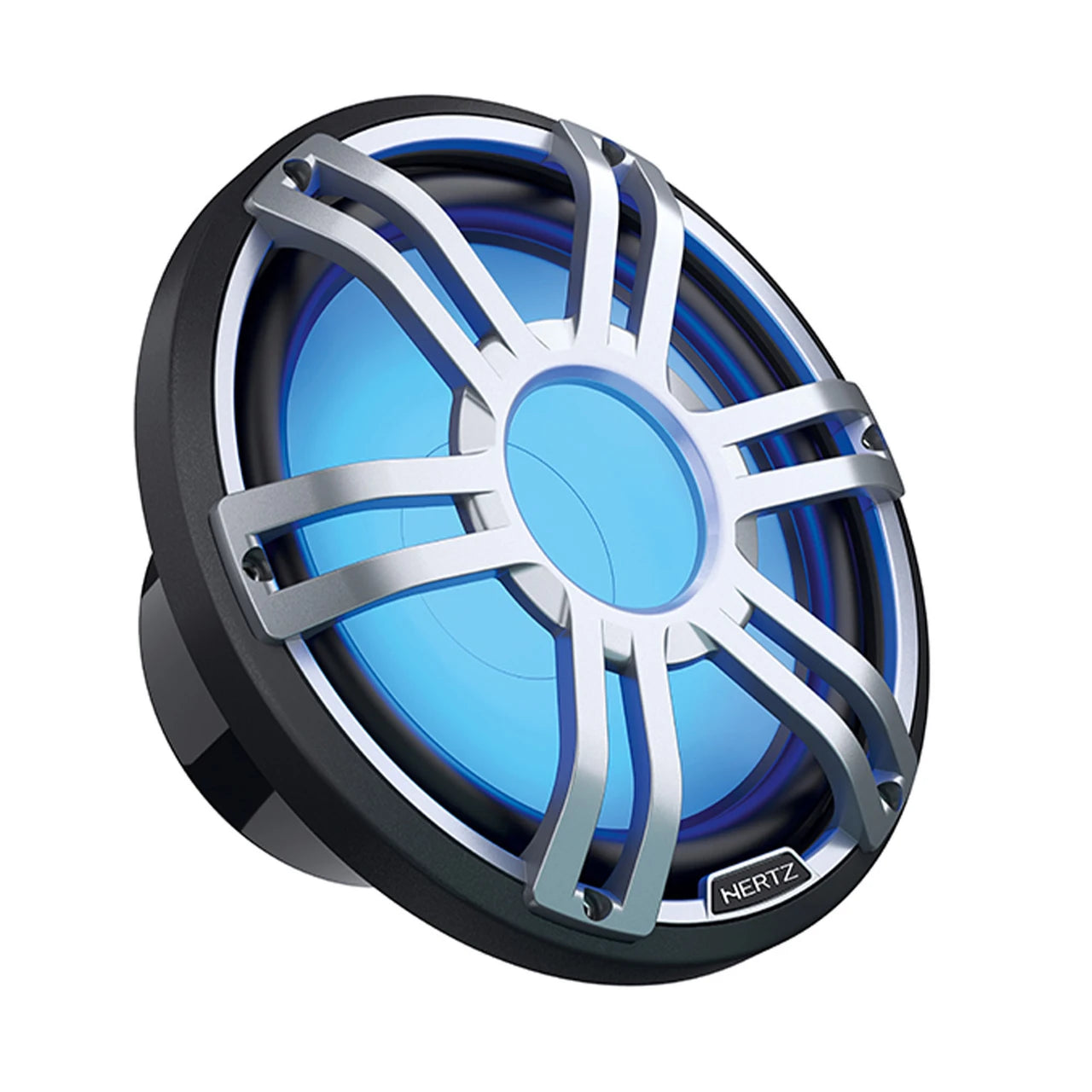 Hertz HMS 12 S2-LD-G - 12" 2-Ohm Marine Subwoofer with RGB LEDs, Gray Sport Grille