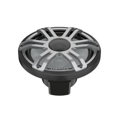 Hertz HMX 6.5 S-LD-G - 6.5" 4-Ohm Coaxial Marine Speakers with RGB LEDs, Gray Sport Grilles, Pair