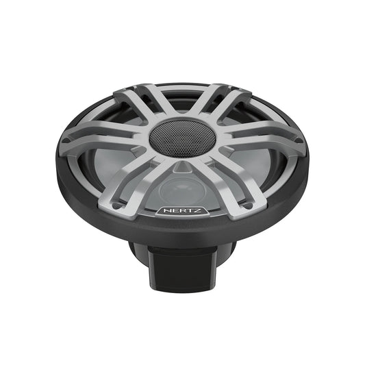 Hertz HMX 6.5 S-LD-G - 6.5" 4-Ohm Coaxial Marine Speakers with RGB LEDs, Gray Sport Grilles, Pair