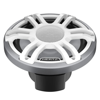 Hertz HMX 7.7 S-LD-SW – 7.7" Hi-End LED Marine Coaxial Speaker, 200W Peak, 4Ω, IP65 Water-Resistant, White Sport Grille, UV & Salt Fog Certified