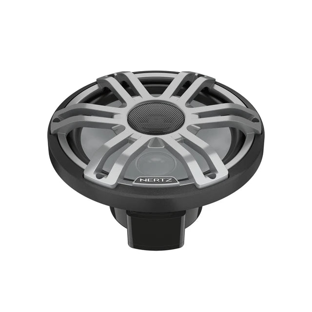 Hertz HMX 8 S-LD-G - 8" 4-Ohm Coaxial Marine Speakers with RGB LEDs, Gray Sport Grilles, Pair