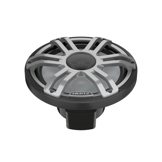 Hertz HMX 8 S-LD-G - 8" 4-Ohm Coaxial Marine Speakers with RGB LEDs, Gray Sport Grilles, Pair