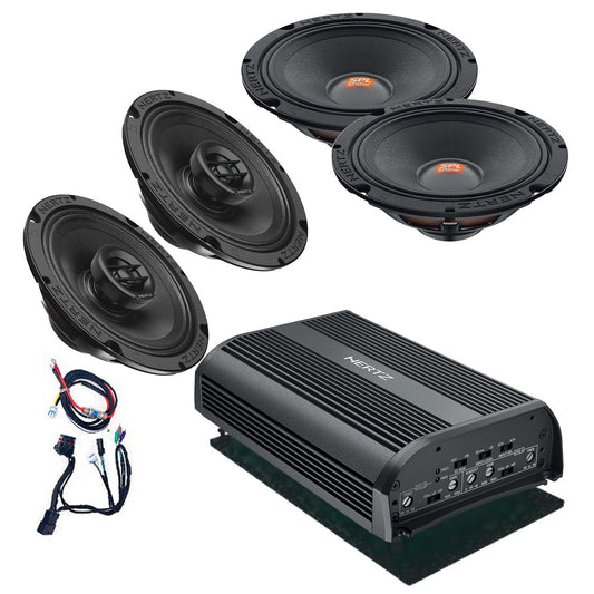 Hertz HSP2-13: Compatible with 98 - 13 Street Glide & Road Glide equipped with Touring Packs High Performance Plug and Play Amplifier and Four Speaker Kit
