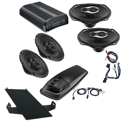 Hertz HSP3-14: For 2014 - 2023 Street Glide & Road Glide: High Performance Plug and Play 4 Speaker Kit with Saddlebag 6x9 with Grill Cut-In Kit
