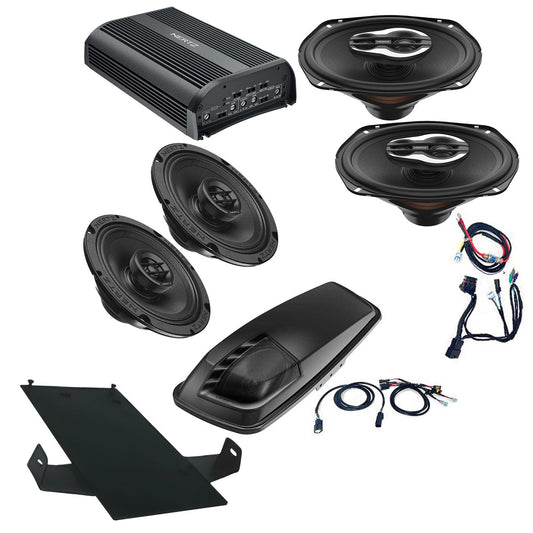 Hertz HSP3-14: For 2014 - 2023 Street Glide & Road Glide: High Performance Plug and Play 4 Speaker Kit with Saddlebag 6x9 with Grill Cut-In Kit