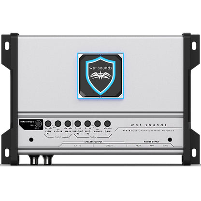 Wet Sounds HTM-4 - HTM Series Amplifier 600 Watt Full-Range Class-D 85x4 Watts RMS @4 OHM