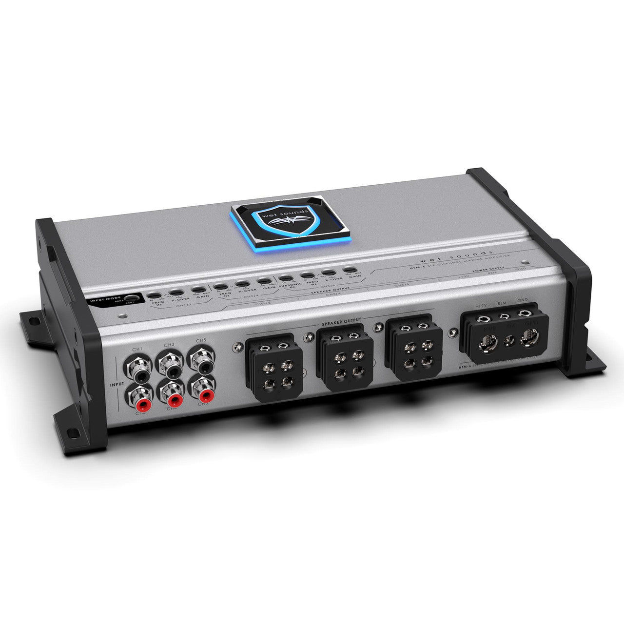 Wet Sounds HTM-6 - HTM Series Amplifier 900 Watt Full-Range Class-D 85x6 Watts RMS @4 OHM