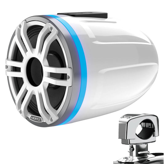 Hertz HTX 8 M-CL-TW.2 -8 in. Coax Tower Speaker - Total White includes Clamp, Sold Individually