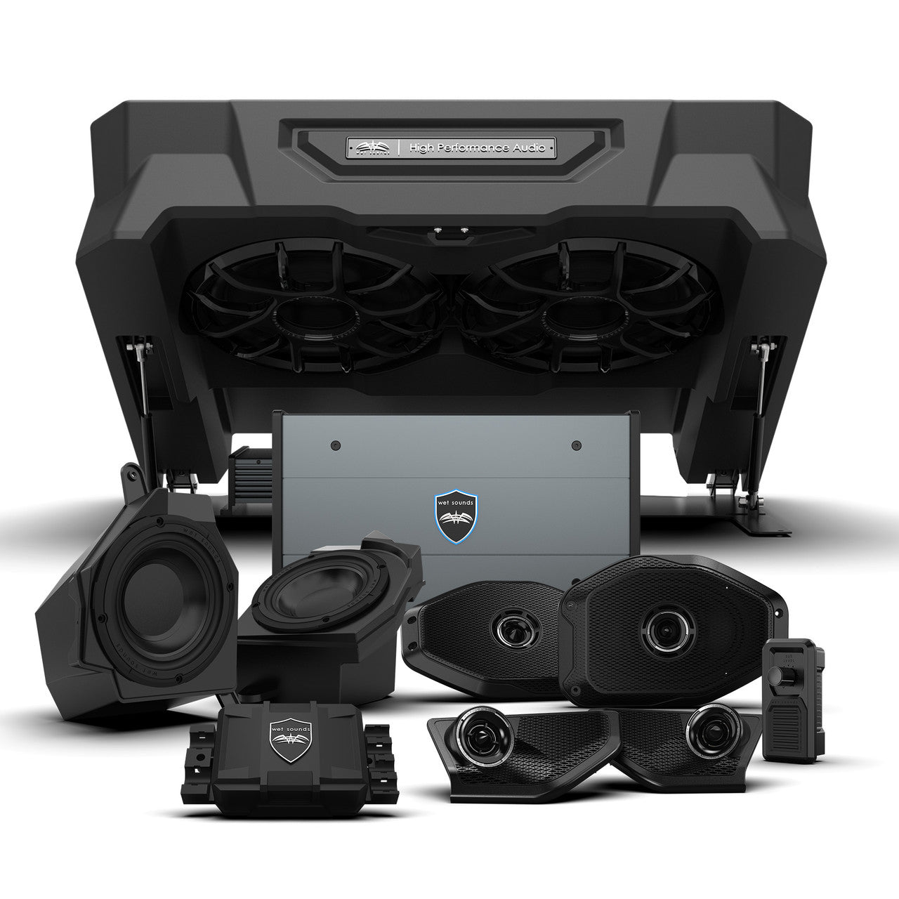 Wet Sounds JEEP-JL-LVL1-C - 1000 Watt 6 Speaker Audio Upgrade Kit Compatible with 2018-2023 Wrangler