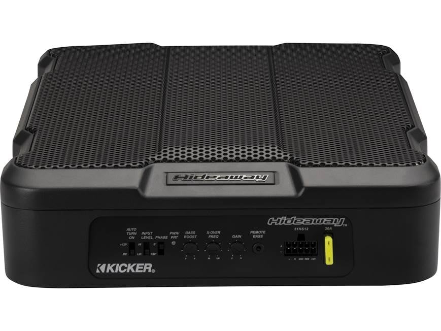 Kicker 51HS12 Hideaway™ compact powered subwoofer with 12" sub and 230-watt amp