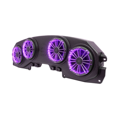 MB Quart Jeep Wrangler (JL) / Gladiator (JT) Tuned Rear Soundbar with 8 Inch Coaxial Speakers, Enclosure, and RGB LED Lighting