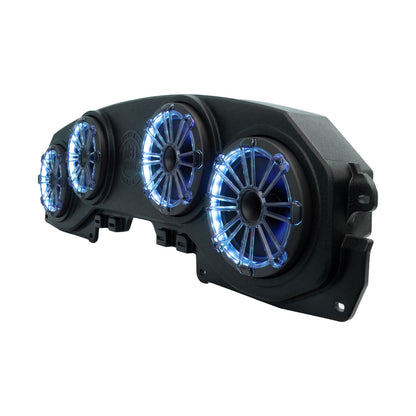 MB Quart Jeep® Wrangler (JL) / Gladiator (JT) Tuned Rear Soundbar with 8 Inch Compression Horn Speakers, Enclosure, and RGB LED Lighting