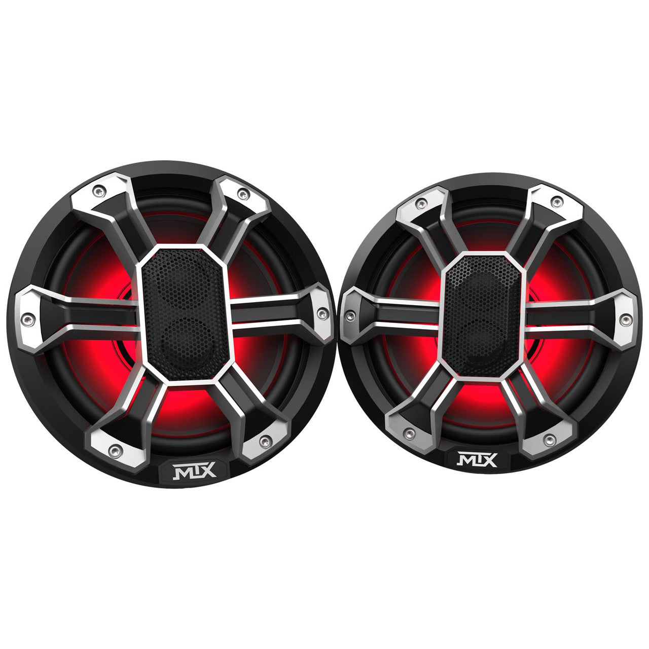 MTX Audio PS65C Powersports 6.5” 85-Watt RMS 4Ω Coaxial Speaker Pair IP-67 Rated with RGB Lighting and Customizable Grilles