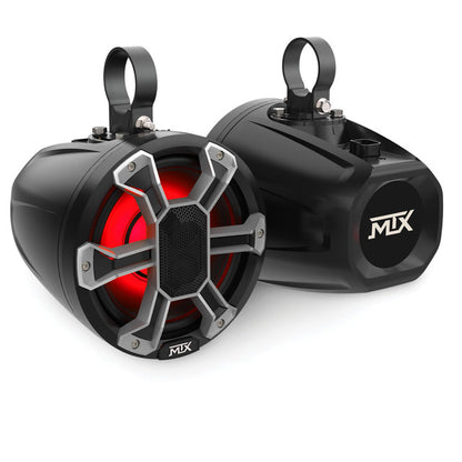 MTX Audio PS65C-BP Powersports 6.5” 4Ω 85-Watt RMS IP67 Rated Customizable Speaker Pods, Pair, with RGB Lighting