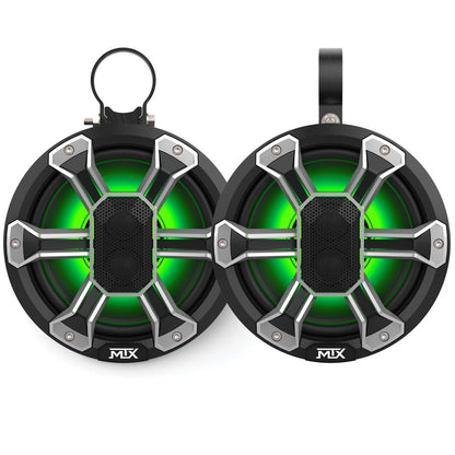 MTX Audio PS65C-BP Powersports 6.5” 4Ω 85-Watt RMS IP67 Rated Customizable Speaker Pods, Pair, with RGB Lighting