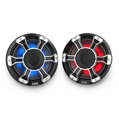 MTX PS8H 8" 150-Watt RMS 4Ω Compression Horn Speaker Pair IP-67 Rated with RGB Lighting and Customizable Grille