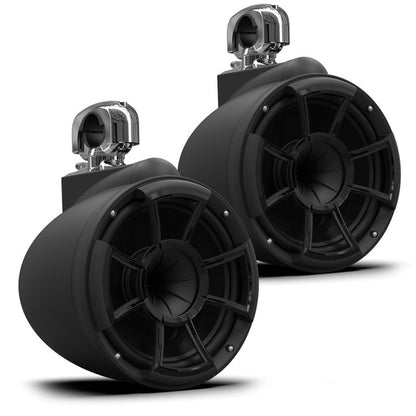 Wet Sounds REV 10 SE B-SC V2 - Matte Black REV10 Special Edition - Revolution Series 10" Tower Speakers, Pair with Swivel Clamps