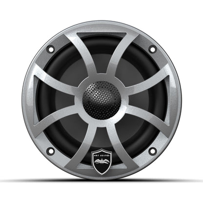 Wet Sounds REVO 6 XS-S V3 - Revolution Series 6.5" RGB LED Marine Coaxial Speakers with Silver XS Grilles, Pair