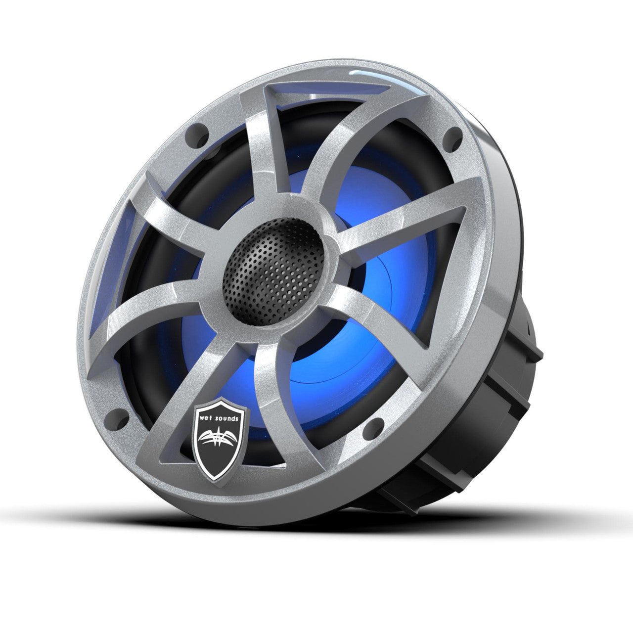 Wet Sounds REVO 6 XS-S V3 - Revolution Series 6.5" RGB LED Marine Coaxial Speakers with Silver XS Grilles, Pair