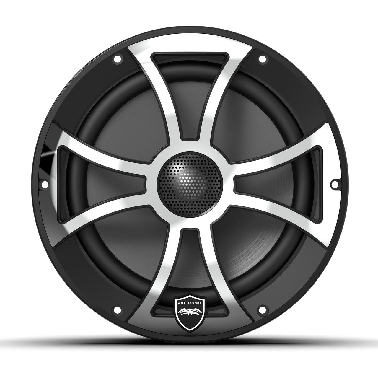 Wet Sounds REVO 8 XS-B-SS V3 - Revolution Series 8" RGB LED Marine Coaxial Speakers with Black/Stainless XS Grilles, Pair