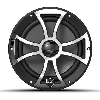 Wet Sounds REVO 8 XS-B-SS V3 - Revolution Series 8" RGB LED Marine Coaxial Speakers with Black/Stainless XS Grilles, Pair