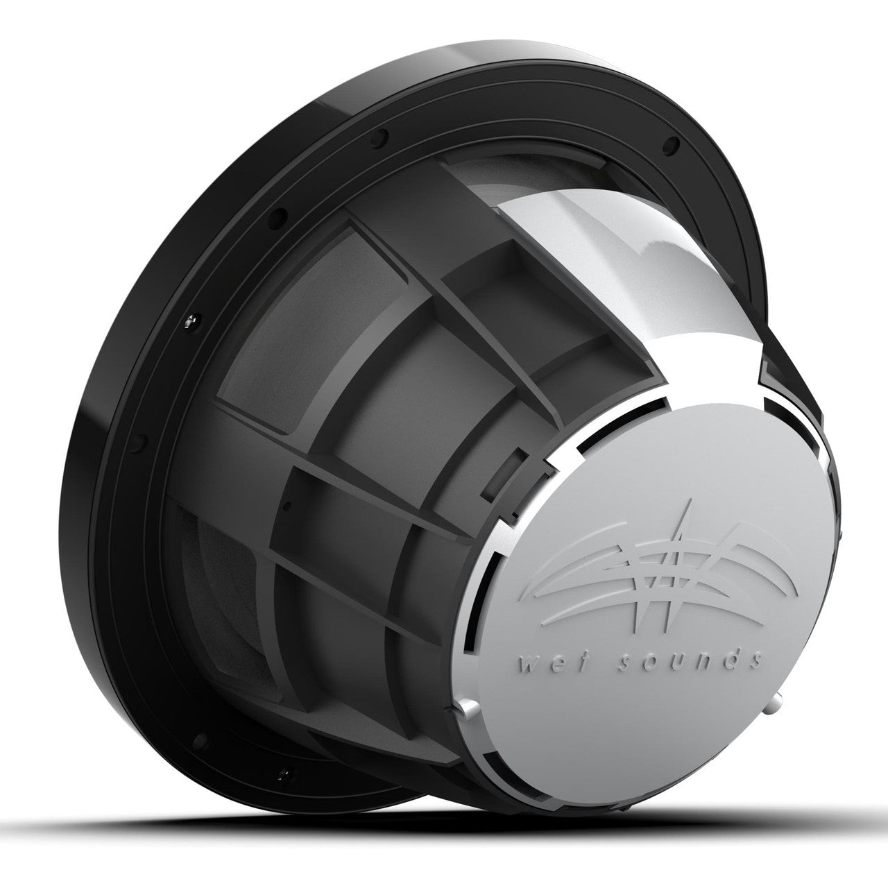 Wet Sounds REVO 8 XS-B-SS V3 - Revolution Series 8" RGB LED Marine Coaxial Speakers with Black/Stainless XS Grilles, Pair