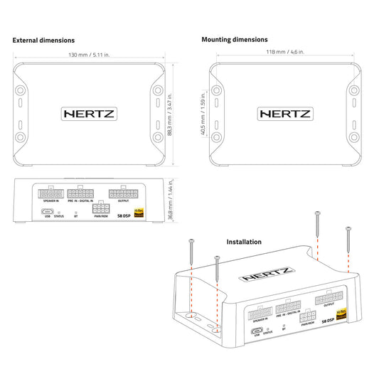 Hertz SPL Show S8 DSP Compact Digital Interface Processor 6 in + digital in & 8 outputs