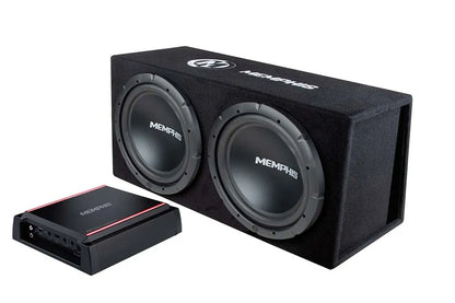 Memphis Audio SRXE212VP Dual 12" 1000w SRX Subwoofer Enclosure + Amplifier Package