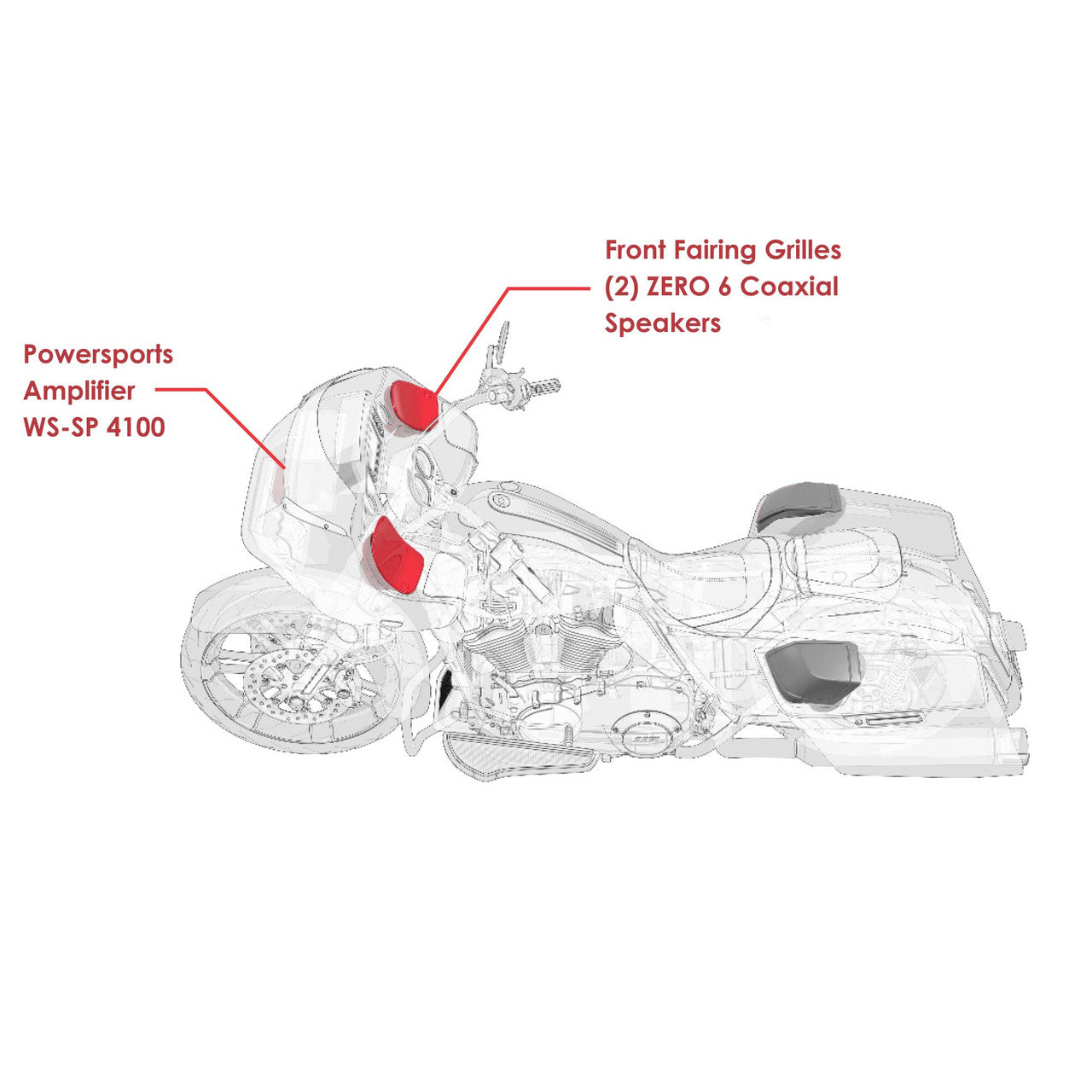 Wet Sounds WS-HAR-FSK FRONT SPEAKER KIT - Harley Front Speaker Kit (2014-2023)