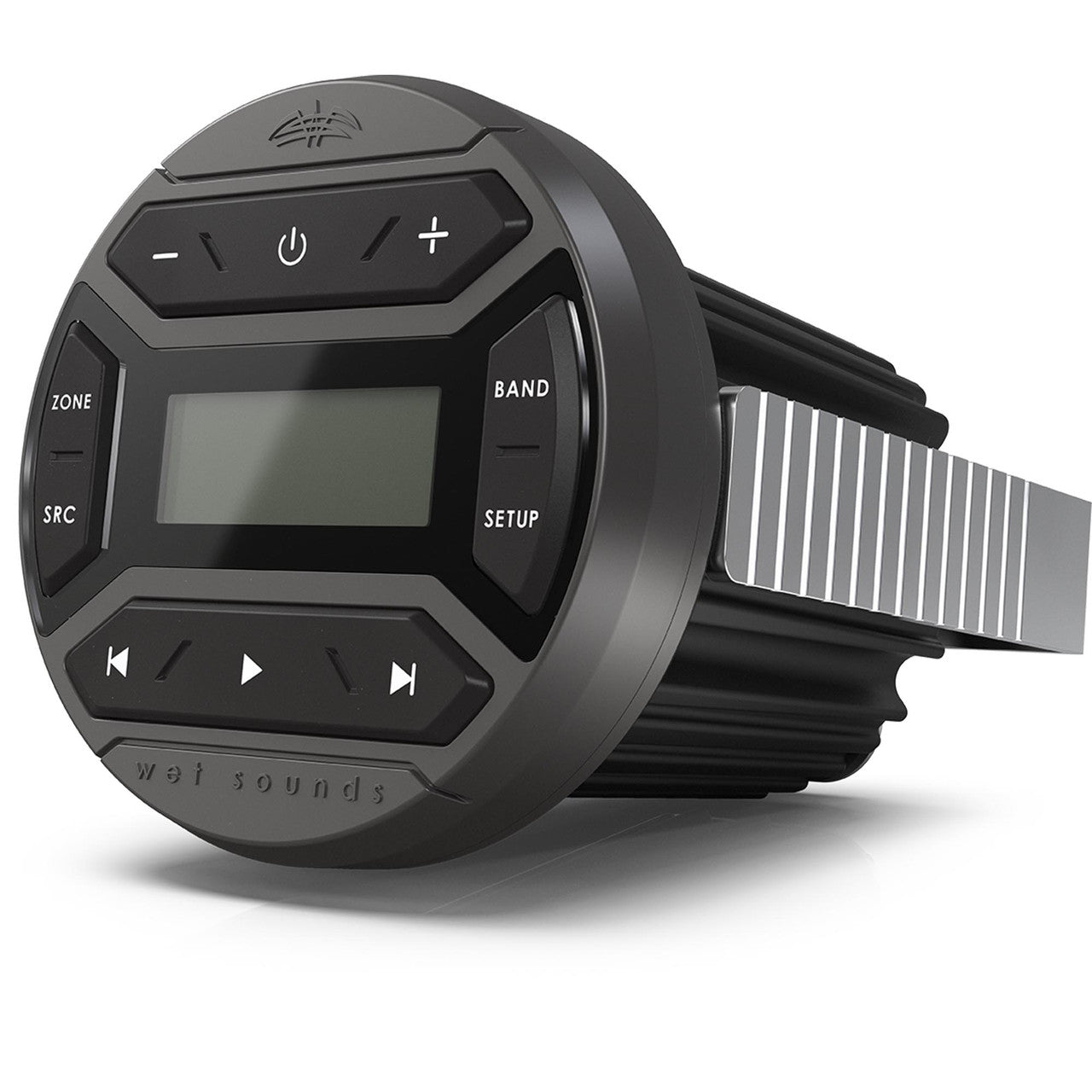 Wet Sounds WS-MC-RND Round Media Center with USB Port, AM/FM, BT, and AUX modes, 25W X 4, Dedicated USB Charging Port