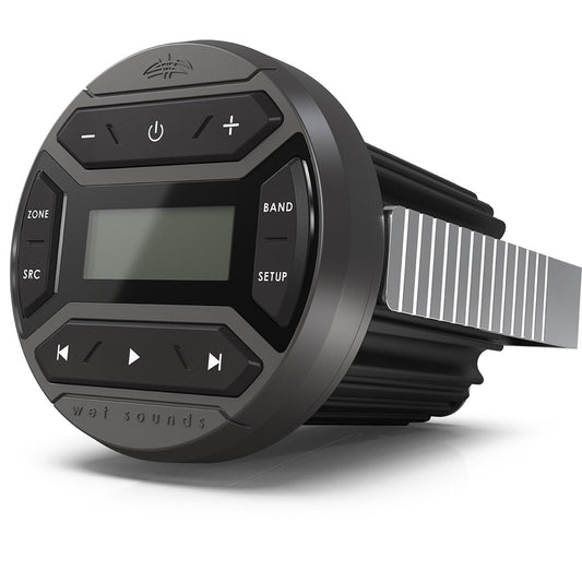 Wet Sounds WS-MC-RND Round Media Center with USB Port, AM/FM, BT, and AUX modes, 25W X 4, Dedicated USB Charging Port