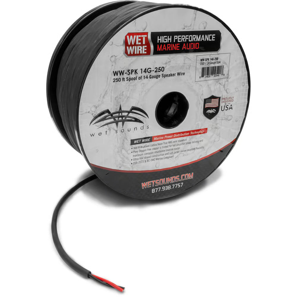 Wet Sounds WWX-SPK14G-250 250 ft 14-Gauge Frosted Marine Speaker Wire (Black)