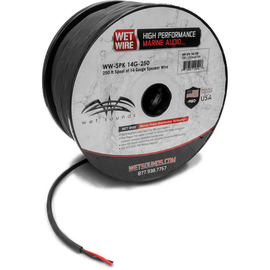 Wet Sounds WWX-SPK14G-250 250 ft 14-Gauge Frosted Marine Speaker Wire (Black)