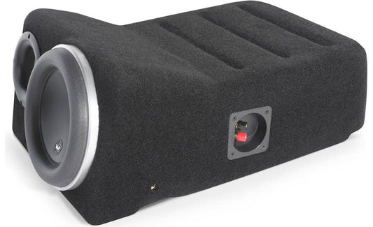 JL Audio Stealthbox® Custom-fit fiberglass enclosure with 8" W7 subwoofer — fits 2007-13 Toyota Tundra Double Cab (Black)